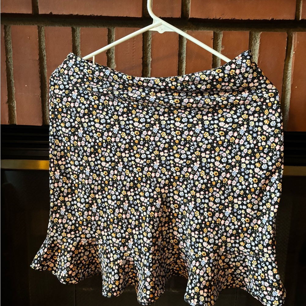 Daisy Print A-Line Skirt